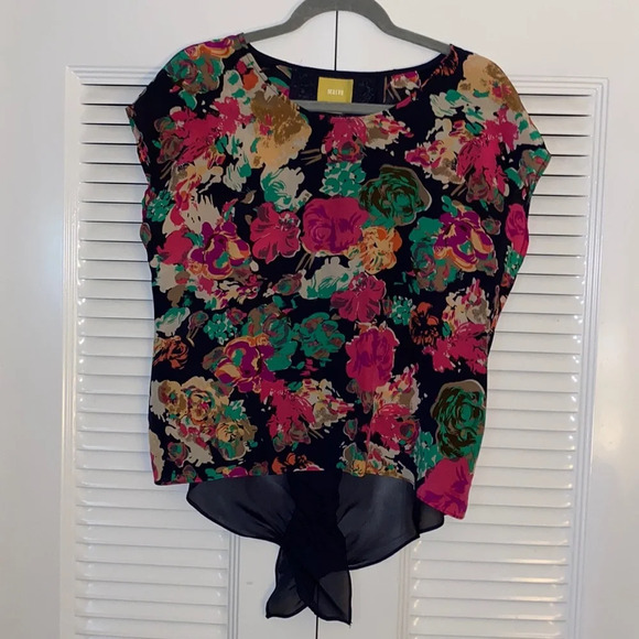 Maeve Komal Floral Silk Top Anthropologie - Picture 2 of 6
